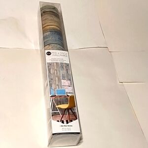 Rustic Blue/Tan Print Peel& Stick Wall Paper